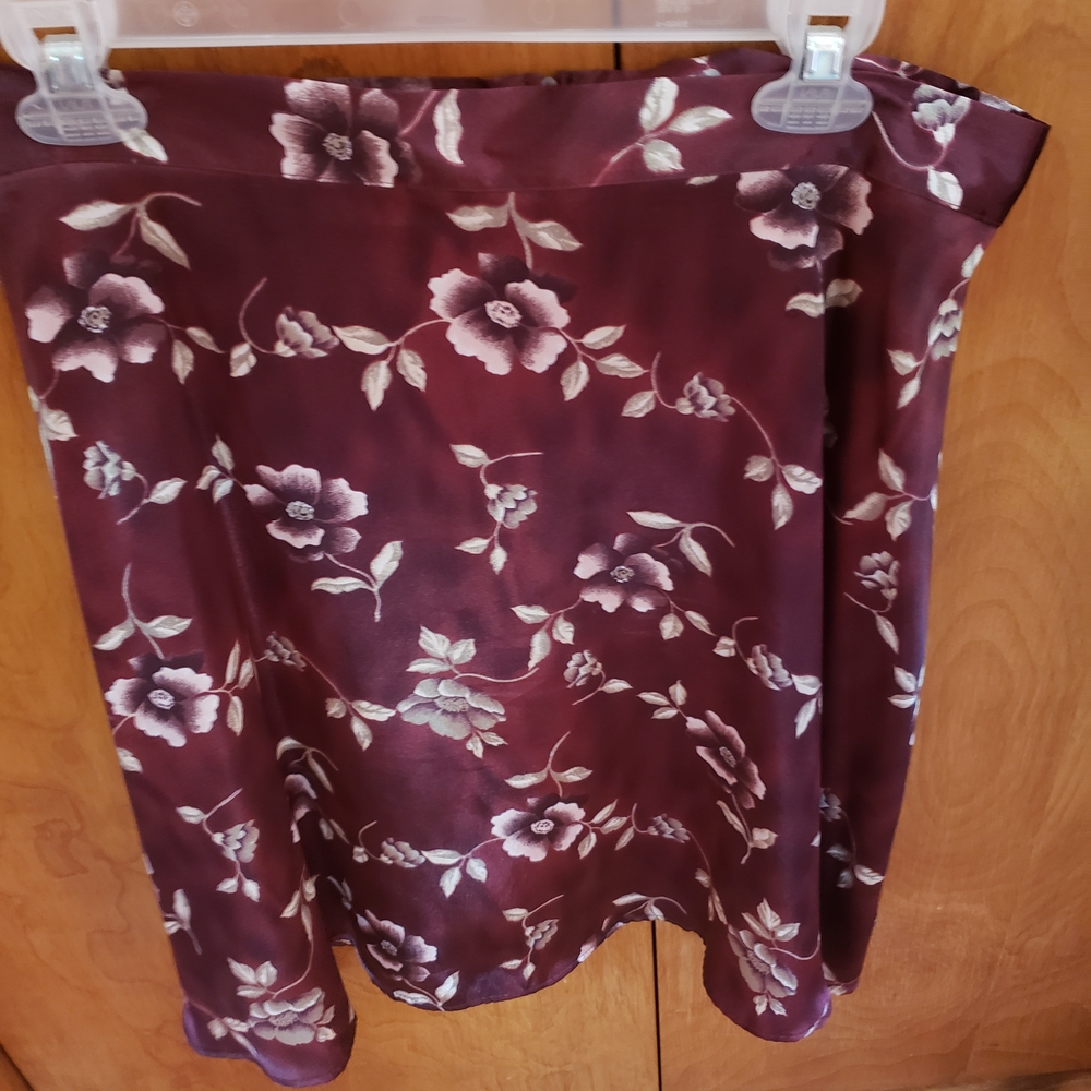Floral Burgundy Skirt